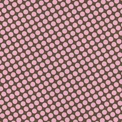 Polka dots design, Brown background, seamless repeat pink dots pattern, gift wrap paper