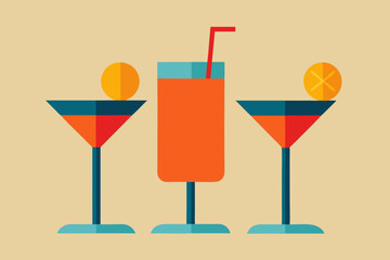 vector illustration of orange  and ice cube