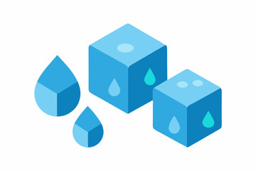 Obraz premium vector illustration of a ice cube