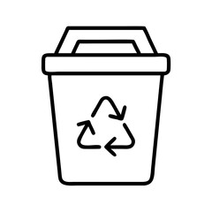Recycle bin icon vector illustration for waste management and environmental protection concept design idea 