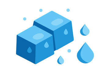vector illustration of a ice-cream blue cube