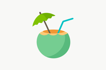 vector illustration of a green plant in a glass