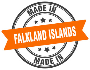 Made in Falkland Islands round sign. Made in Falkland Islands stamp.