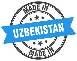 Fototapeta premium Made in Uzbekistan round sign. Made in Uzbekistan stamp.