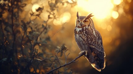 Owl perched in the wild