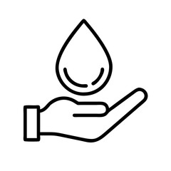 Water drop in hand vector illustration for save water concept and clean water resources design template