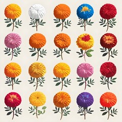 Full Bloom Bright Marigolds - Explore the beauty of multi-colored, vibrant and exotic flowers