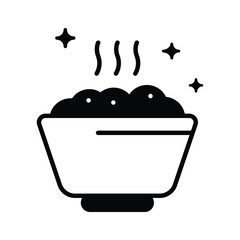 Grab this handy glyph icon depicting hot food for fasting