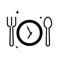 A handy glyph style icon depicting iftar time