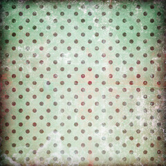 Polka dots design, Green grungy background, seamless repeat dots pattern, gift wrap paper