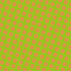 Polka dots design, Green background, seamless repeat red dots pattern, gift wrap paper