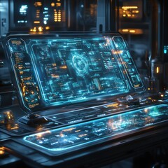 Obraz premium Futuristic Tech Control Panel: Sci-Fi Interface Display