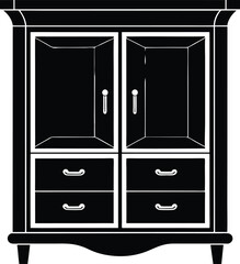 cupboard black and white silhouette vector design
