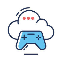 Check out our latest line style icon of gaming cloud