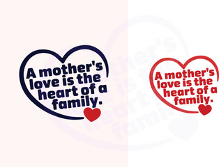 A heart-shaped typography illustration conveys a Mother's Day message