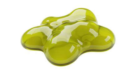 Explore a Glossy Green Gel Shape with Smooth Curves and Vibrant Color