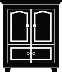 cupboard black and white silhouette vector design