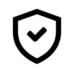 Security shield icons, security shields logotypes with check mark and padlock. Security shield symbols. Vector illustration. Shield, Protection, Security Vector Icon, Isolated Lineal Vector Icon.
