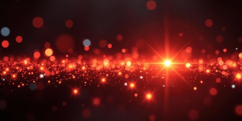Red Glitter Lights Sparkles Bokeh Background