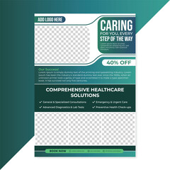 Corporate healthcare and medical flyer or poster design layout