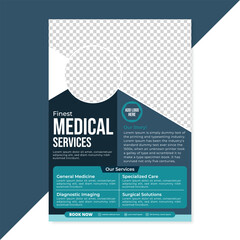 Vector modern healthcare medical flyer template design