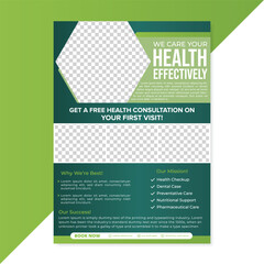 New modern Corporate healthcare and medical flyer design cover a4 flyer design template for print
