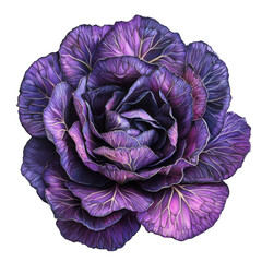 Obraz premium Purple cabbage isolated on transparent background