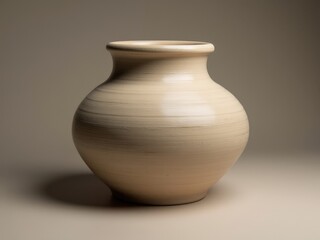 Ceramic brown clean vase. The vase is empty and has a simple, elegant design. handicrafts, DIY products.