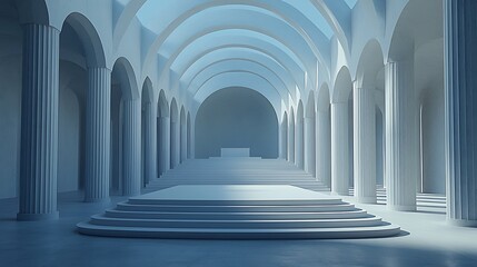 Fototapeta premium Grand White Hall Interior Architecture