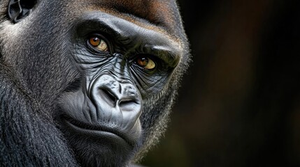 Obraz premium Portrait of a western lowland gorilla close-up