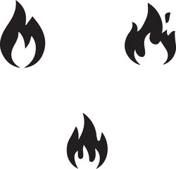 Fire flame vector icon set. Flat illustration of fire flame vector icons for web