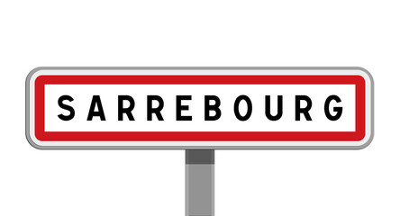 Panneau sur poteau central de Sarrebourg, Moselle, Grand Est