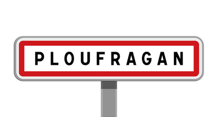 Panneau sur poteau central de Ploufragan, C&ocirc;tes-d&rsquo;Armor, Bretagne