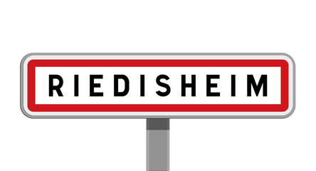 Panneau sur poteau central de Riedisheim, Haut-Rhin, Grand Est