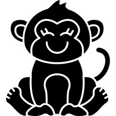 Fototapeta premium Happiness Monkey Icon