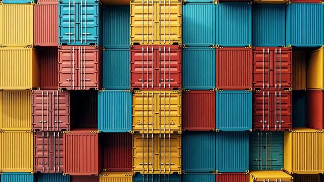 Colorful shipping container wall pattern