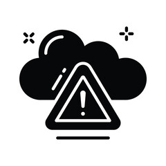 A customizable glyph style icon of cloud warning