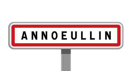 Panneau sur poteau central de Annœullin, Nord, Hauts-de-France