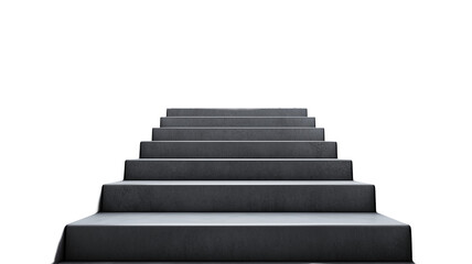 Modern grey stairs leading upward, a symbol of progress PNG file isolated on transparent background cut out, clipping path, social media, close up, high quality, web, banner poster.
