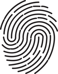 Fingerprint scanning icon. Fingerprint identity and security symbols isolated on transparent background. Fingerprint icon signature sign for password encryption. Vector illustration.