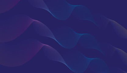 illustration of abstract blue background with colorful line waves.