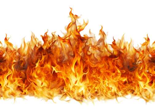 horizontal fire flames clipart image on transparent background