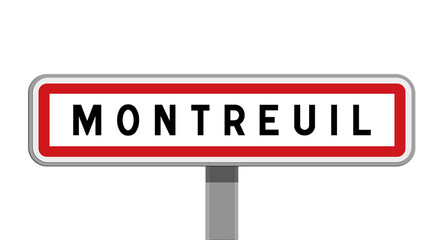 Panneau sur poteau central de Montreuil, Seine-Saint-Denis, Île-de-France