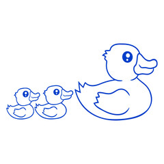 3 ducks family mom mother two children baby dad Isolated Vector Graphic Design Illustration
