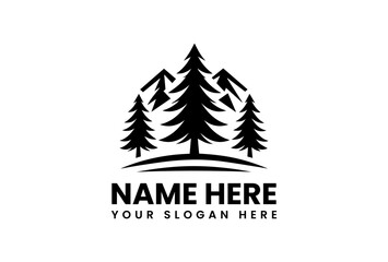 Obraz premium Bold Pine Tree Graphic. Evergreen Nature Design vector logo