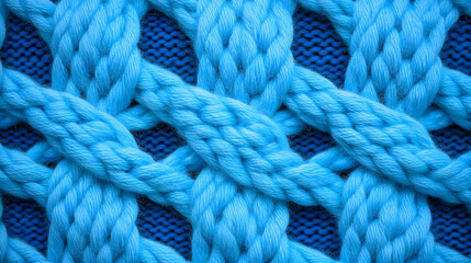 Knitting: Blue Yarn Textures, Woven Fabric