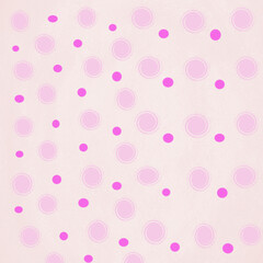 Polka dots design, Pink background, seamless repeat purple dots pattern, gift wrap paper