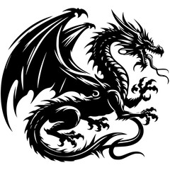 black dragon vector illustration