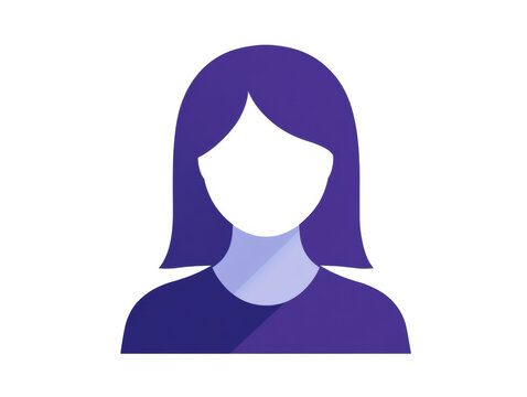 Digital avatar representation of a woman for online identity on a transparent background, cut out