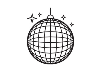 Disco ball icon Disco ball silhouette Vector